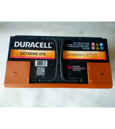 Duracell EFB Start-Stop  75Ah Akü