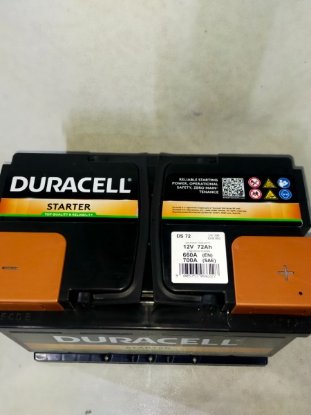 72Ah 12V Duracell akü Standart 